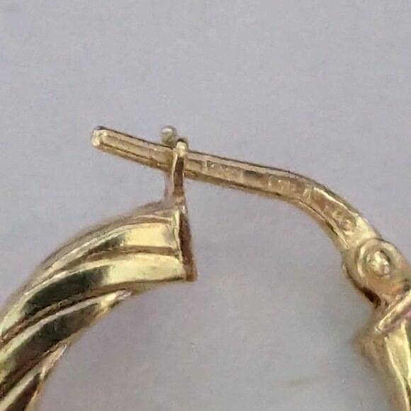 ITAOR Italy 925 Gold Vermeil Hoop Pierced Earrings - Picture 4 of 5